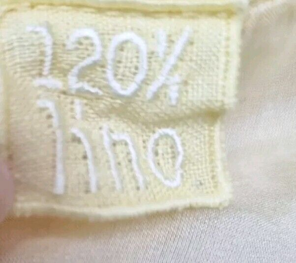 120% Lino Silk And Linen Mix Women's Yellow Blouse Size 44
