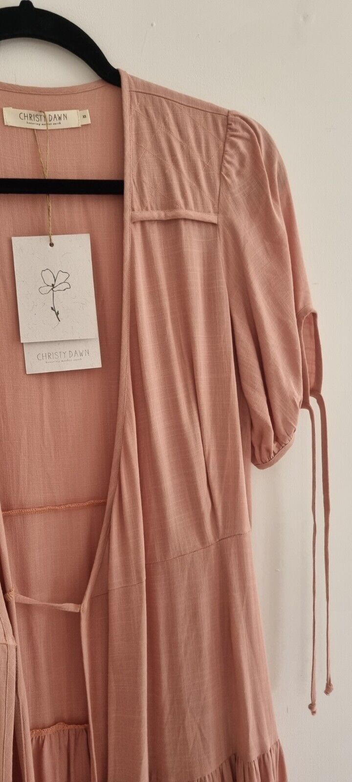 BNWT Christy Dawn Womens Salmon Wrap Over Dress Size XS