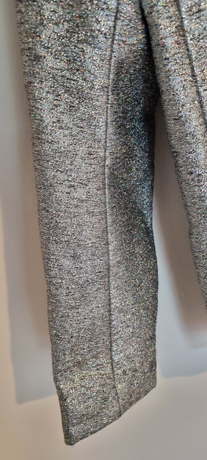 American Retro Women's Metalic Silver Tuxedo Jacket Size 38