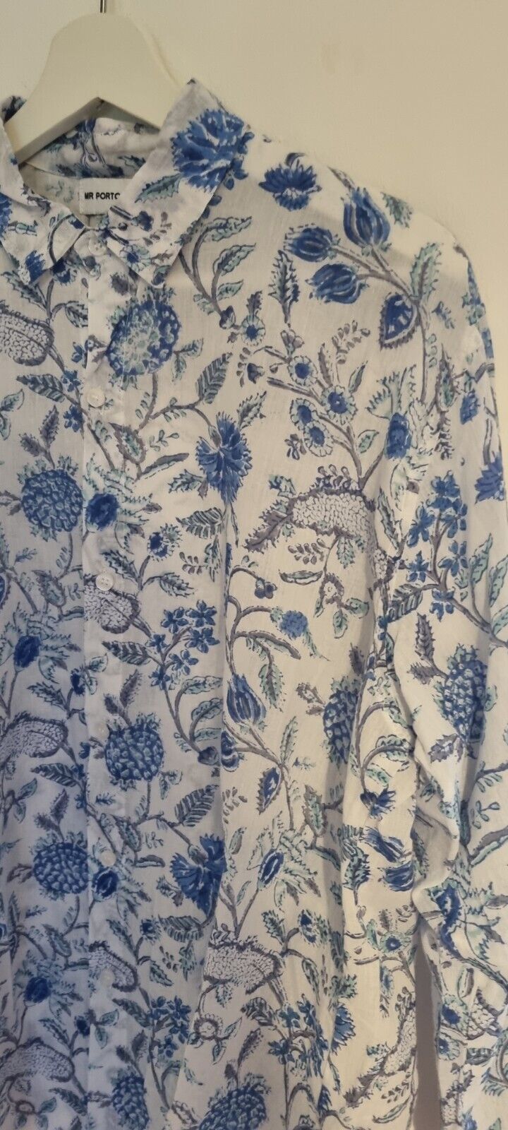 Mr Portobello Mens Unisex Naples Block Print Cotton Shirt Size L