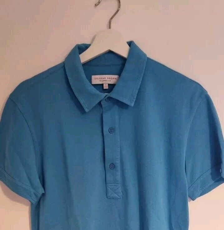 Orlebar Brown Men's Blue Tailored Fit Polo Top Size Medium