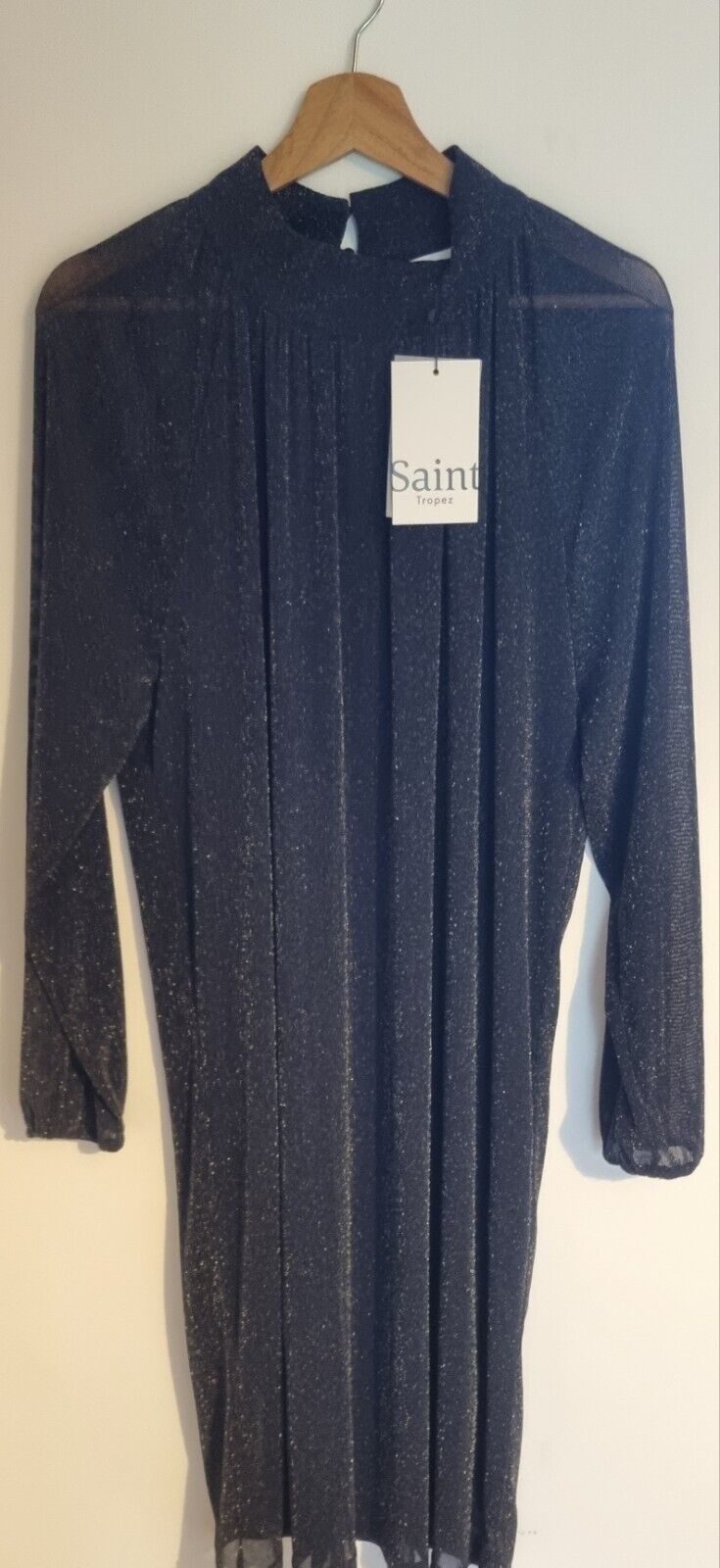 BNWT Saint Tropez Women's Deep Blue Metallic Sparkle Dress Size XL