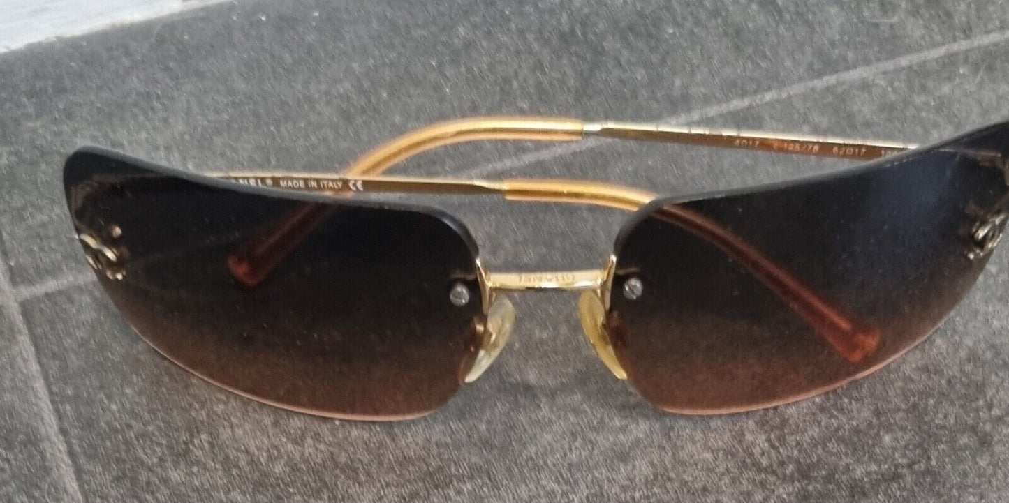 Chanel Women's Sunglasses Brown, Pink 4017 C125 178 62017 With Box & Logo Charm