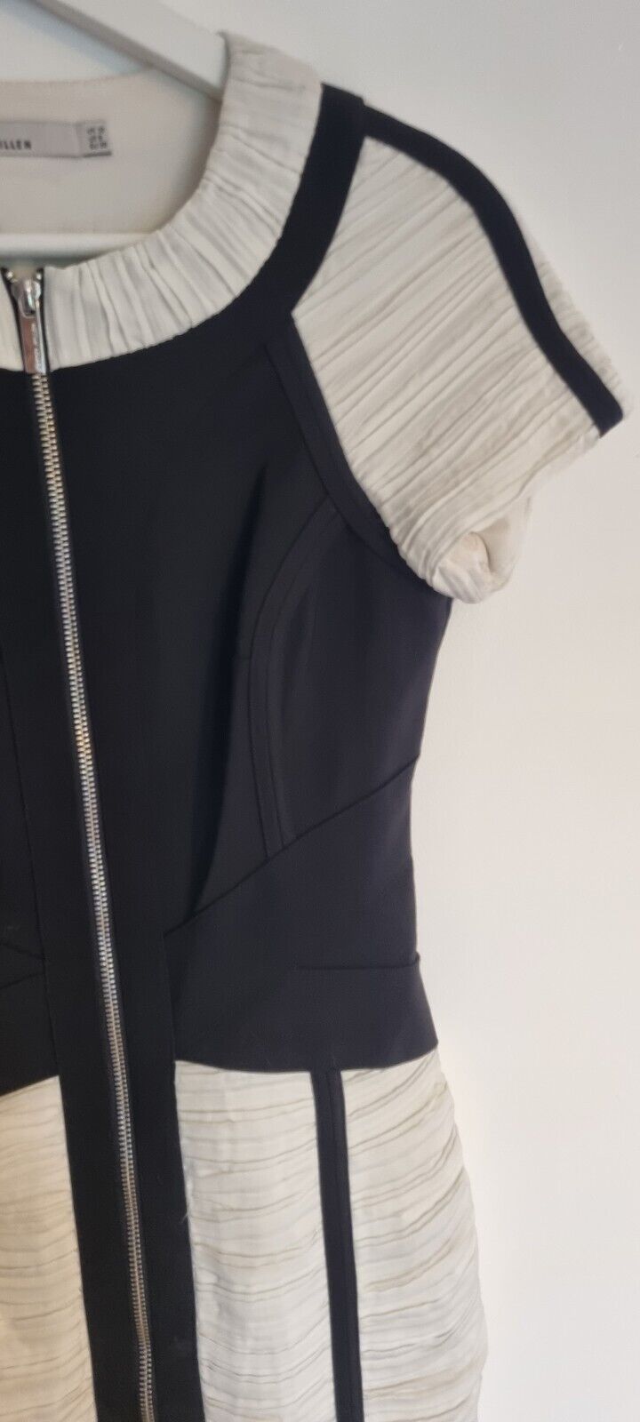 Designer Karen Millen Women's Black/Ivory Dress Size 10