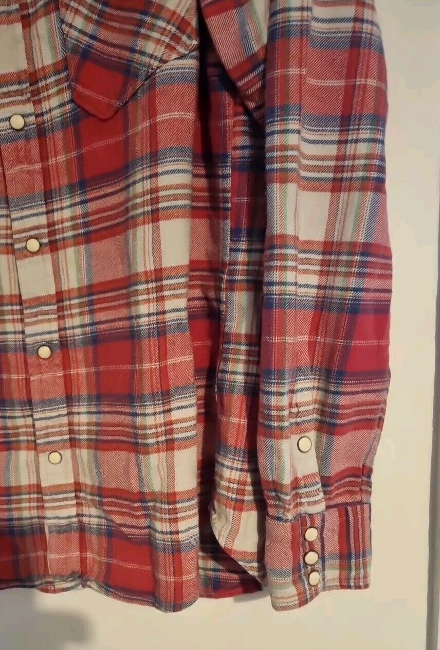 Denim And Supply By Ralph Lauren 100% Cotton Men's Red Checked Shirt Size M
