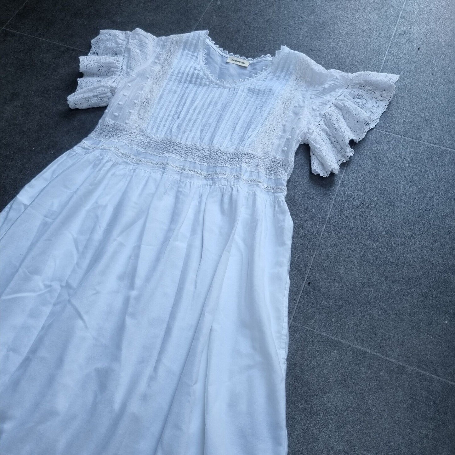 Zadig And Voltaire Women's White With Lace, Lined, Short Dress Size XS
