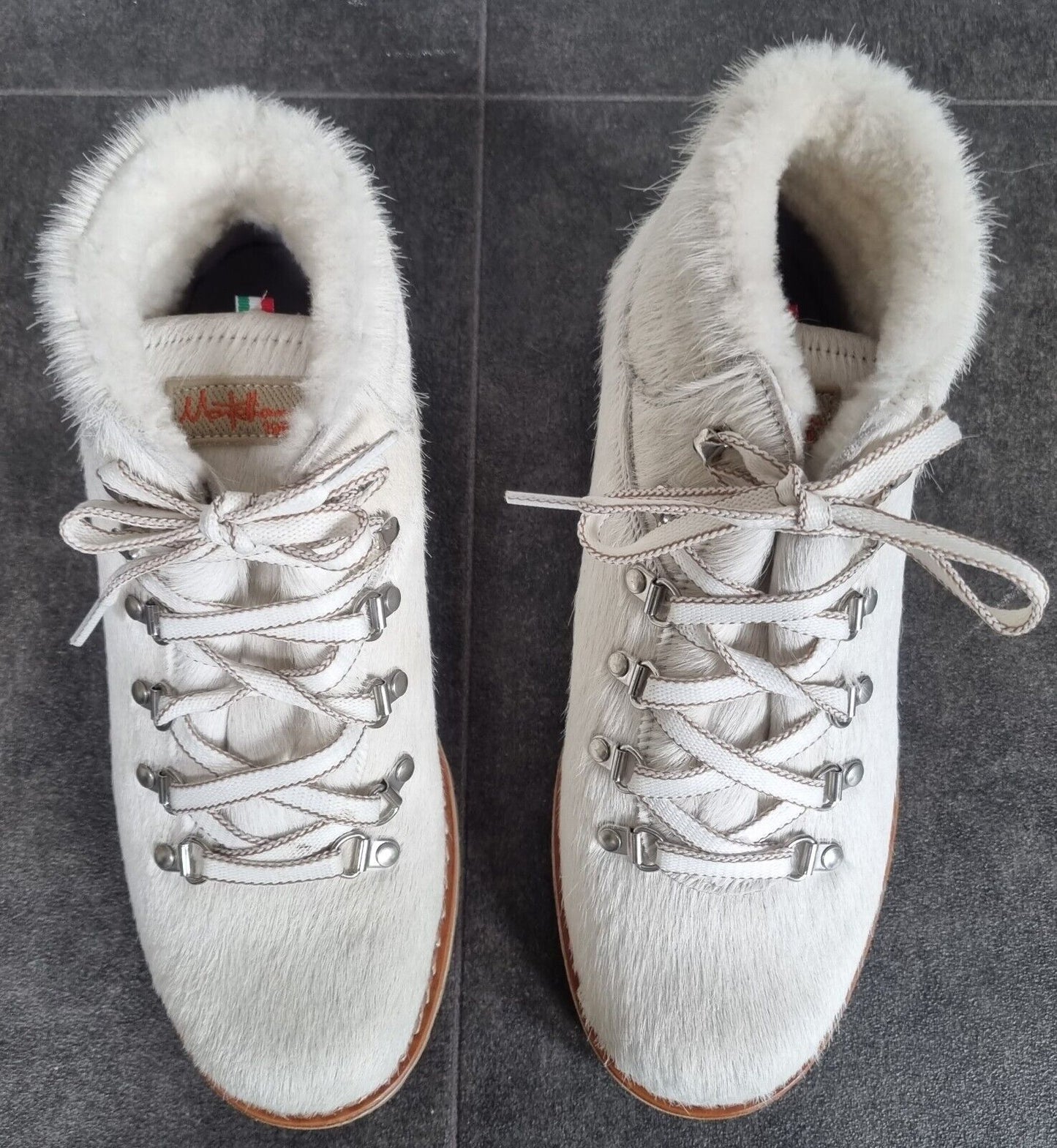 Montelliana Women's White Fur Boots Size 39