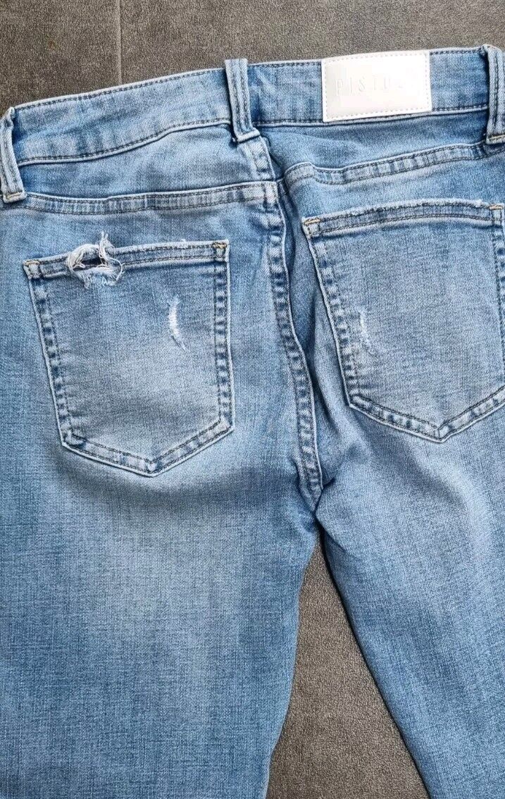 Pistola Women's Blue Distressed Cropped Jeans Size 24