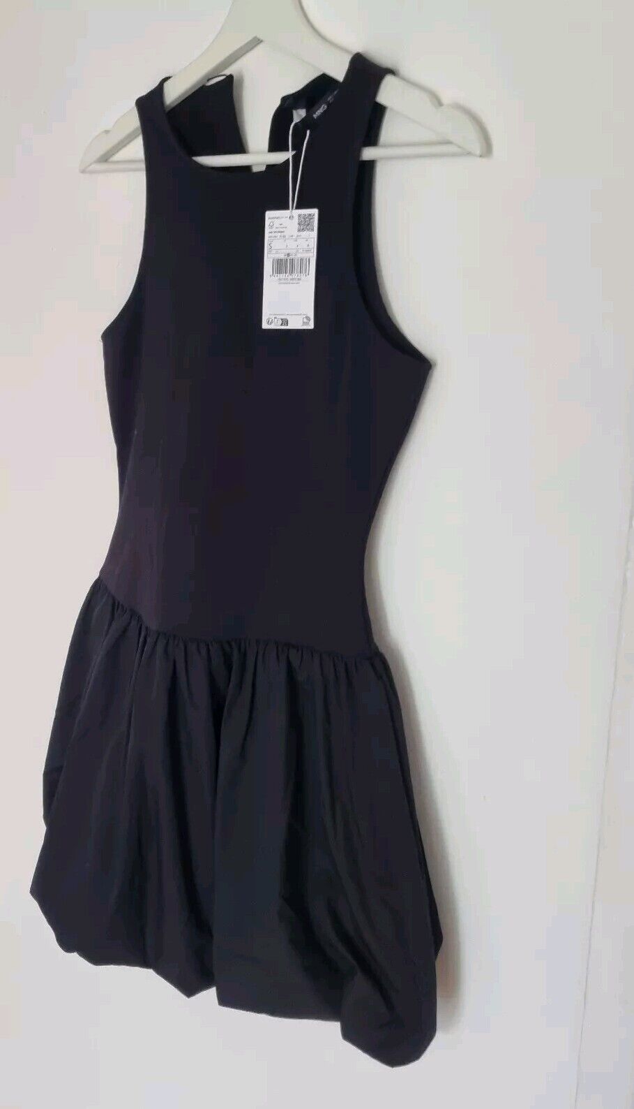 BNWT Mango Women's Black Ruffle Mini Dress Size 8