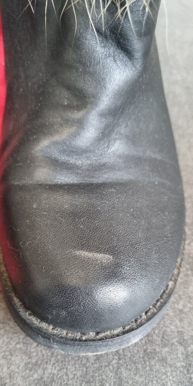 Christian Louboutin Women's Leather And Fur Boots Size 40 With Dust Bag