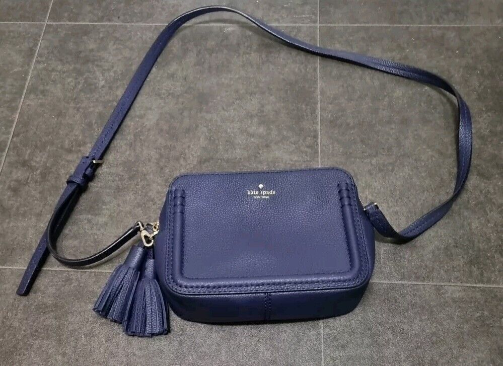 Kate Spade Women's Blue Leather Cross Body Bag With Tassles