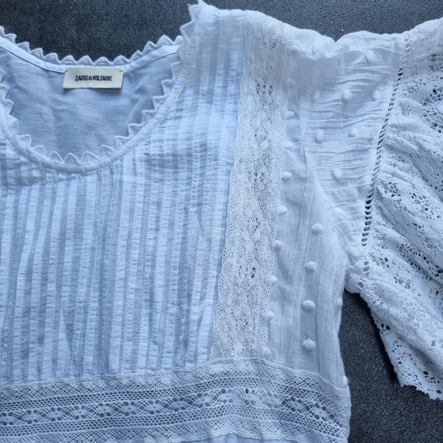 Zadig And Voltaire Women's White With Lace, Lined, Short Dress Size XS