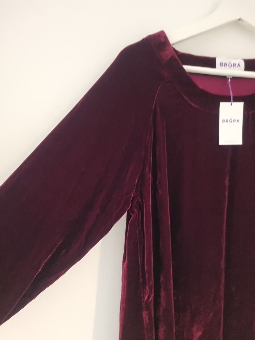 BNWT Brora Women's Velvet Deep Claret Red Dress Size 12