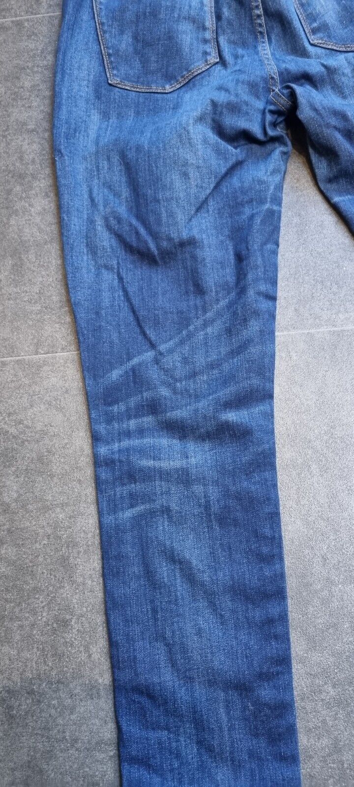 Dolce & Gabbana Women's Blue Ripped Jeans, With Calf & Silver Metal Logo Size 42