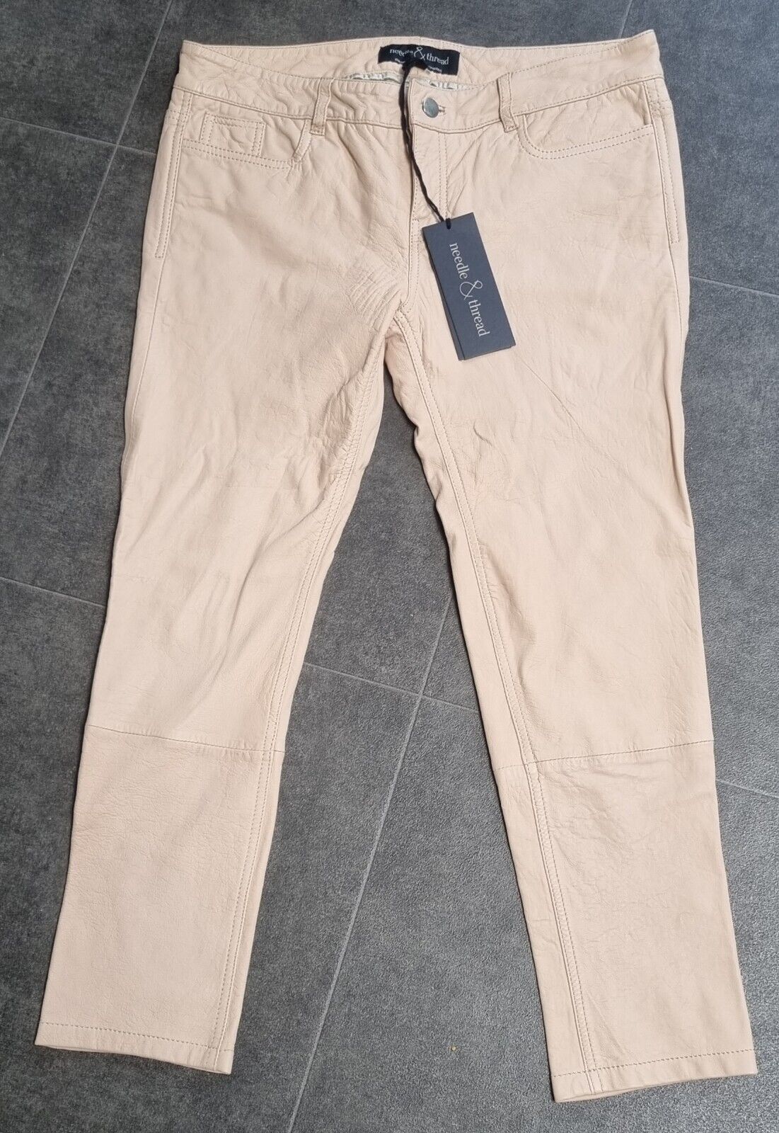 Needle And Thread Women's Leather Cropped Jeggings Trousers Size 12