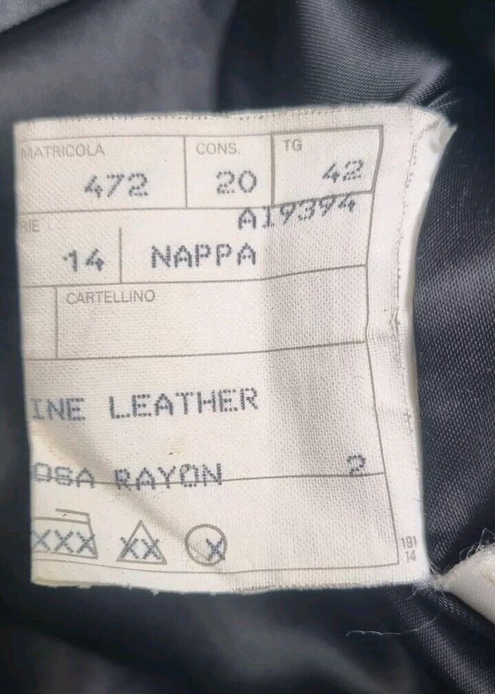 Santacroce, Made In Italy Women's Black Genuine Leather Jacket Size 42