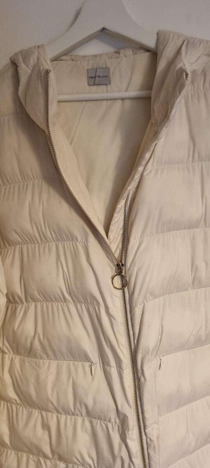 Superb Penny Black Women's Ivory Long Puffer Coat Size 18