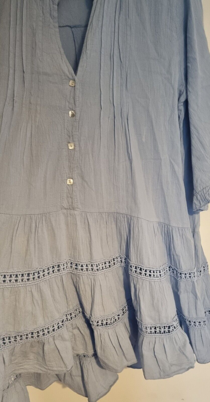 Moment Made In Italy Women's Blue Cotton Dress Size L