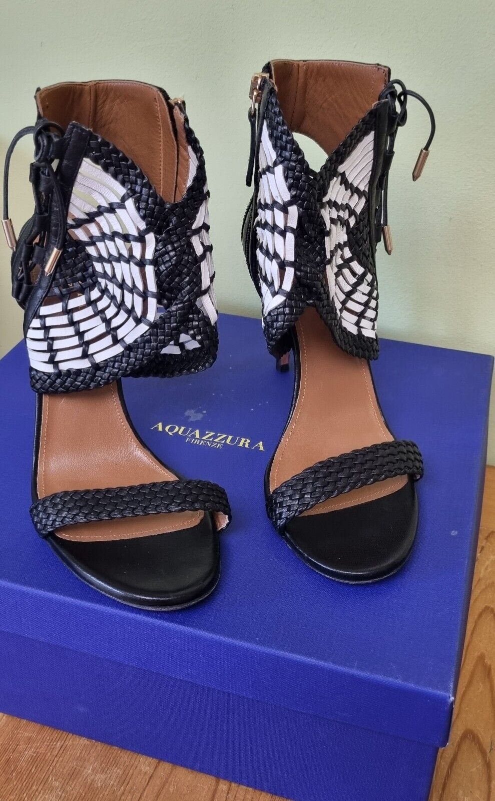 Aquazzura Firenze Womens Oasi 105 Nappa Heals Size 38.5