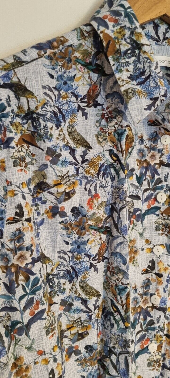 B M Company Women's Bird Print Cotton Blouse Size 18