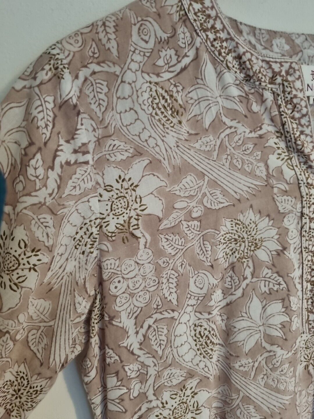 Anokhi Women's 100% Cotton Tunic Kaftan Beach Top Made In India Size Medium