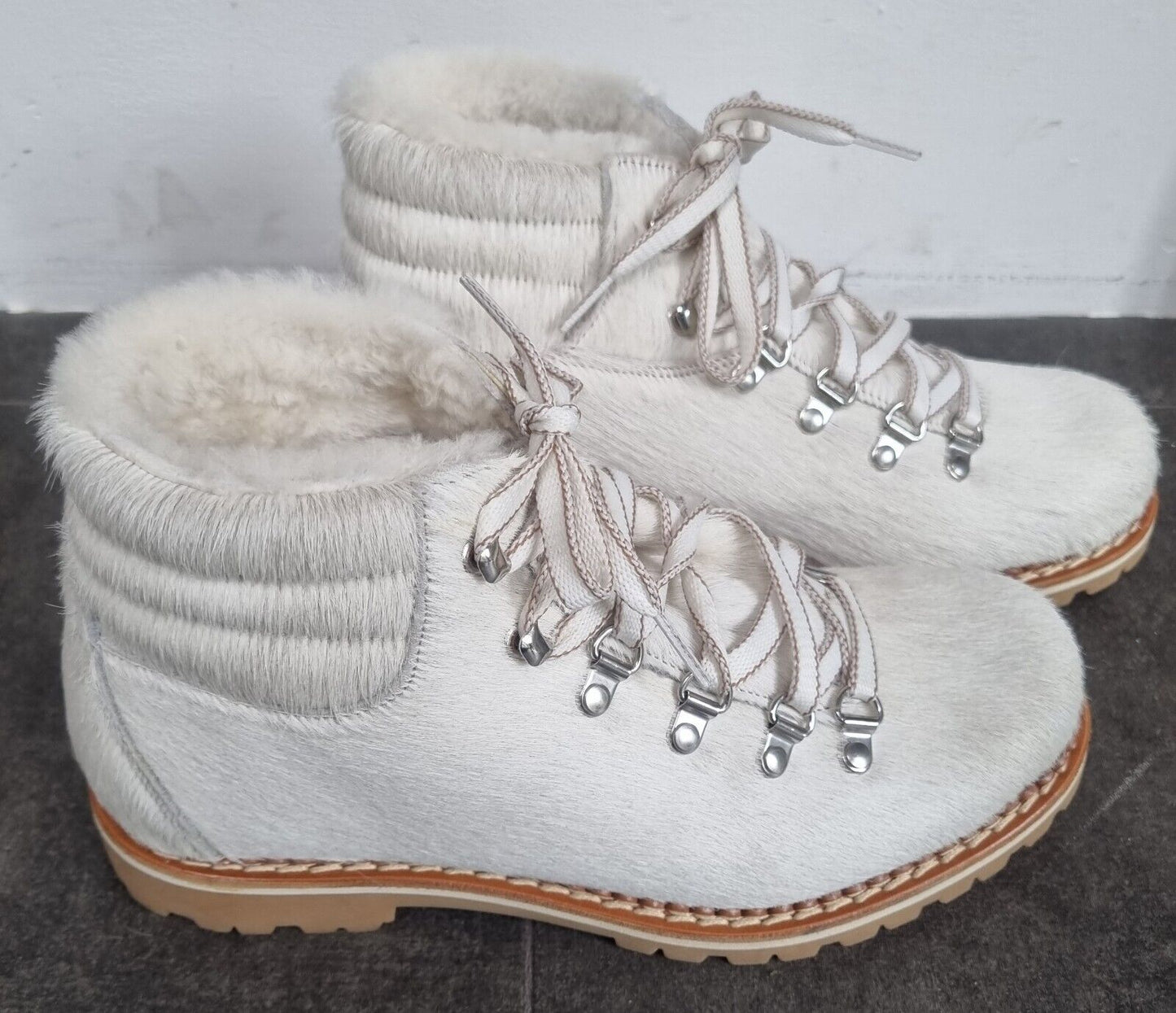 Montelliana Women's White Fur Boots Size 39