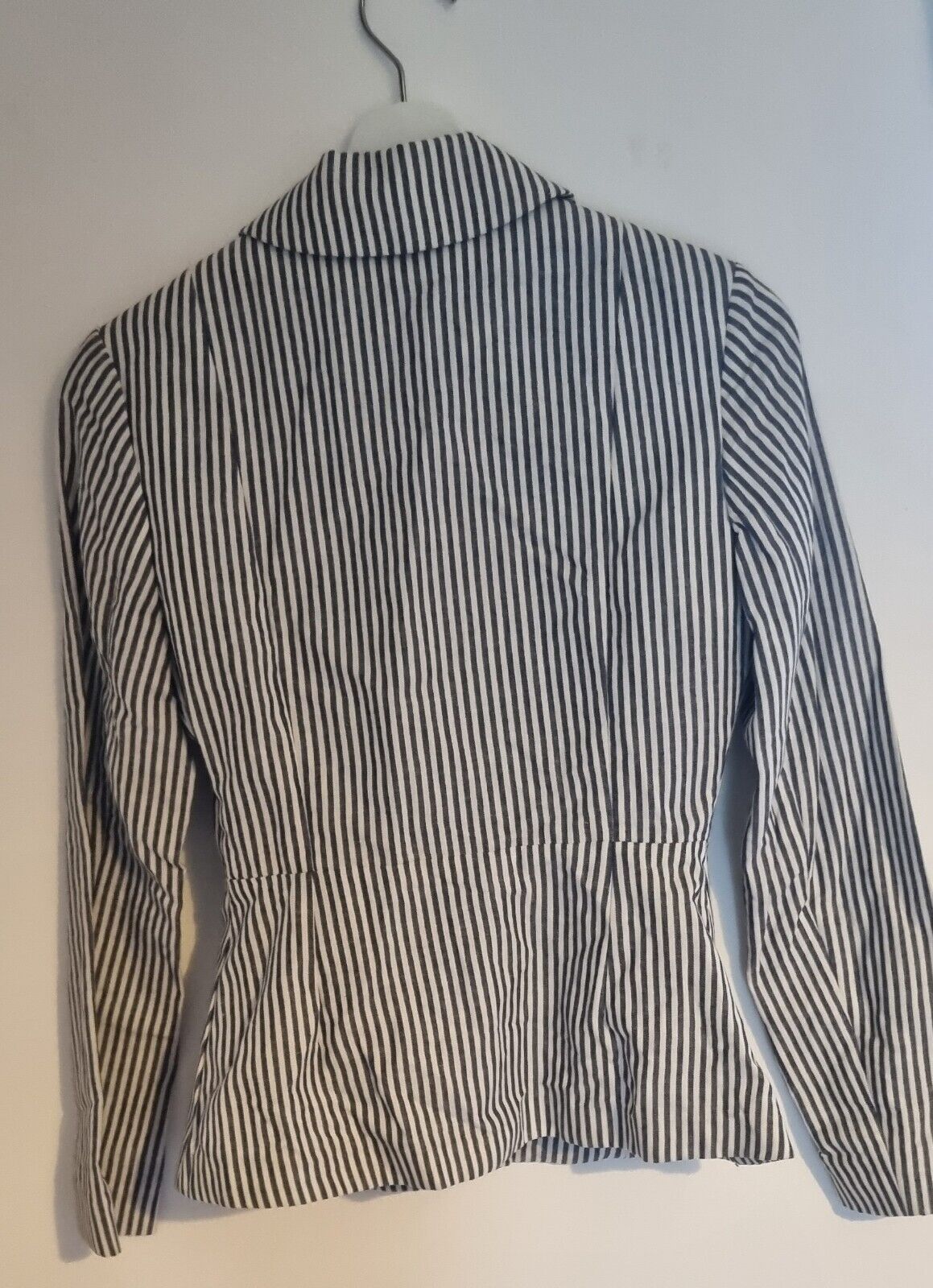 & Other Stories Women's Blue And White Striped Blazer Jacket Size 34