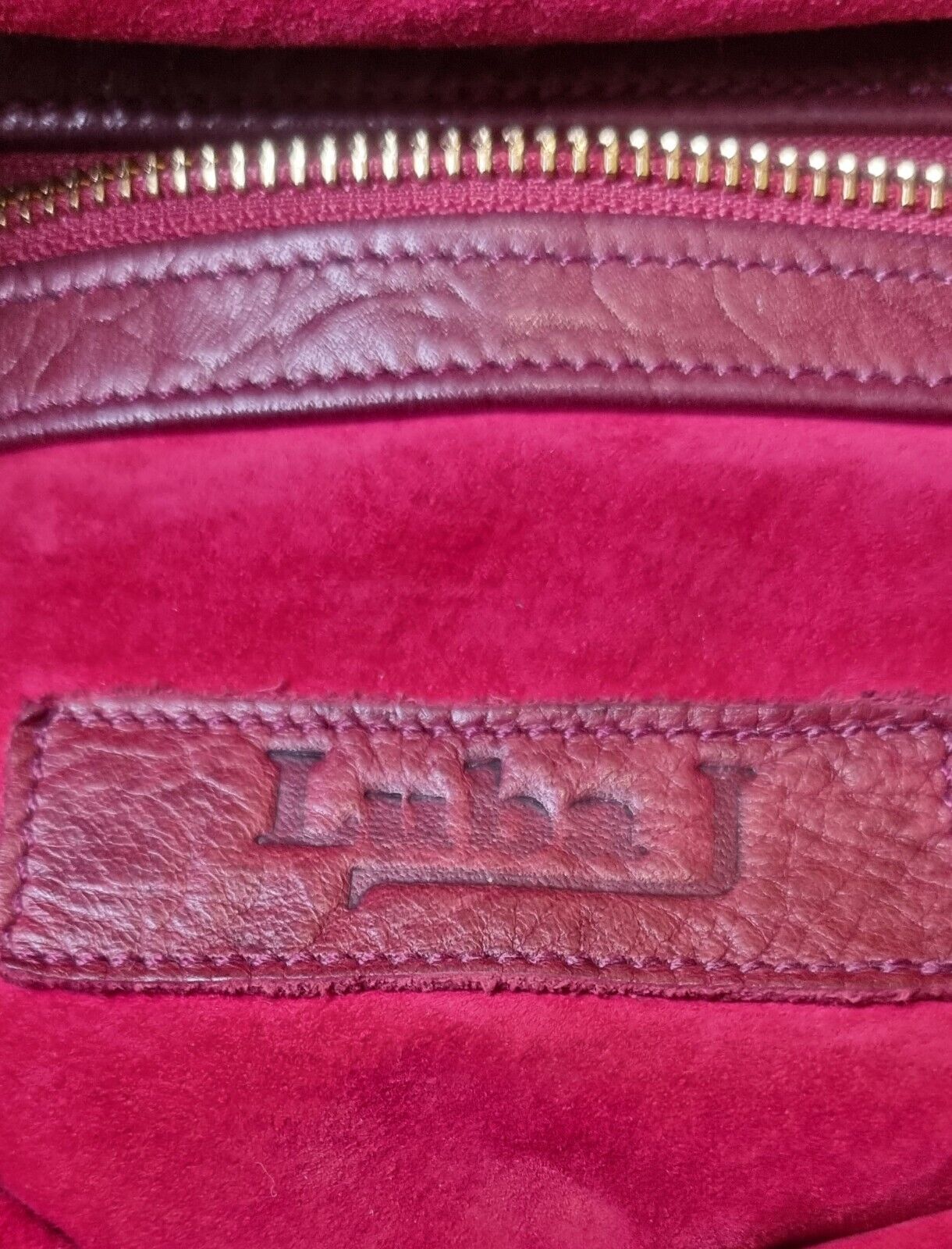 Luba J Women's Red Leather Gold Studded Shoulder Bag
