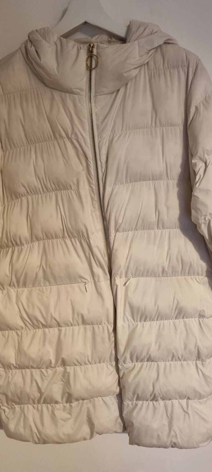 Superb Penny Black Women's Ivory Long Puffer Coat Size 18