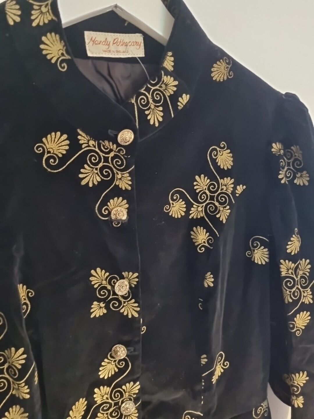 Mandy Pothecary Made In England Vintage Women's Black Velvet Jacket 10