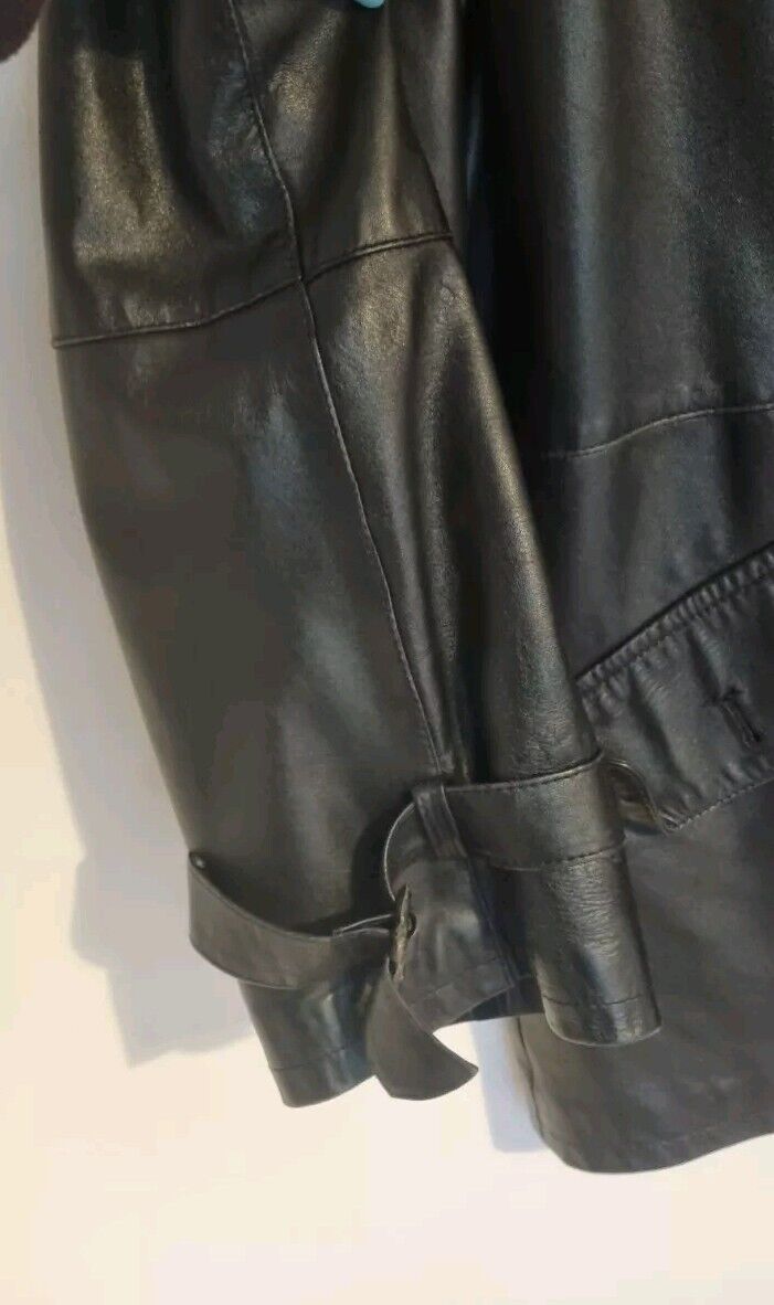 Santacroce, Made In Italy Women's Black Genuine Leather Jacket Size 42
