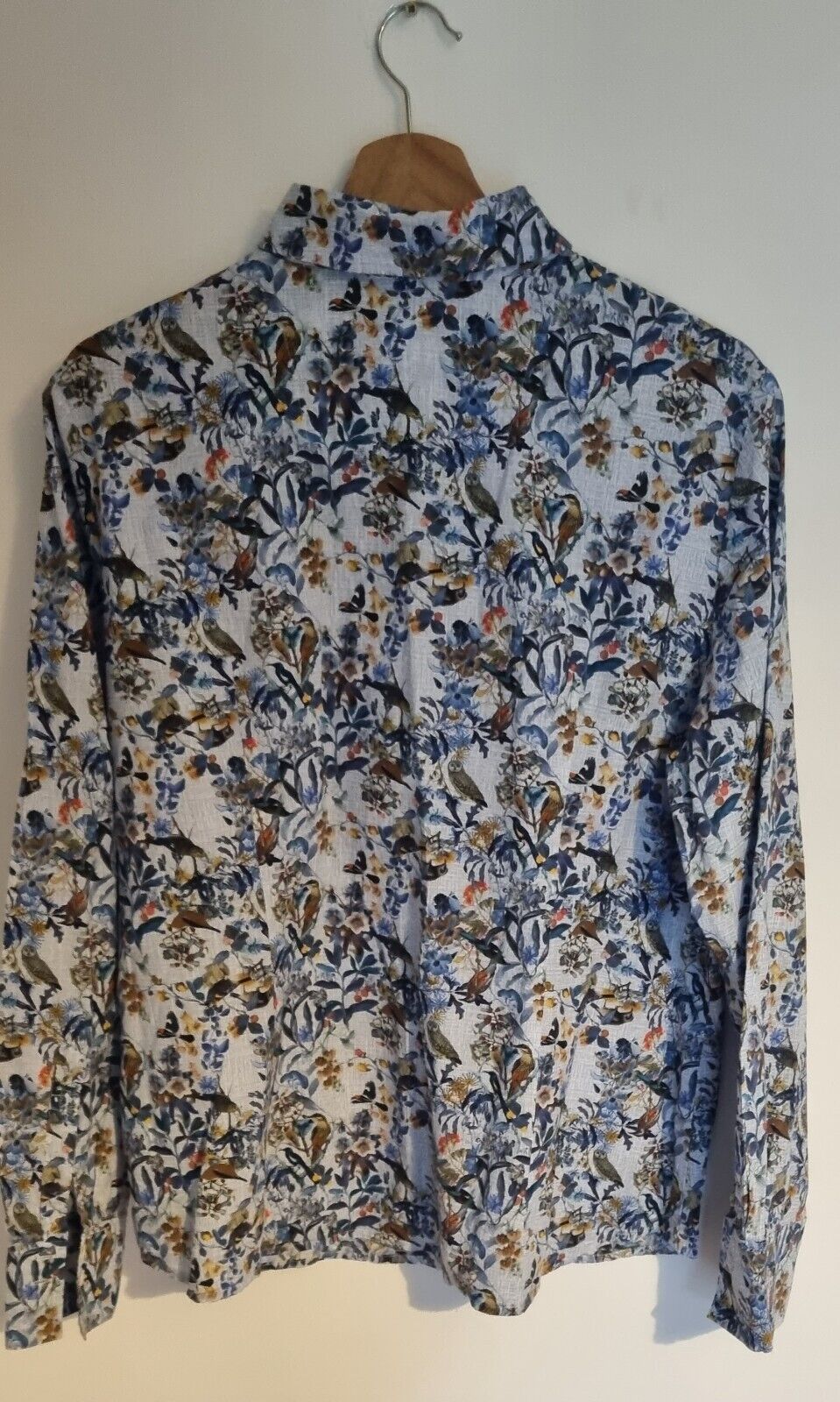B M Company Women's Bird Print Cotton Blouse Size 18