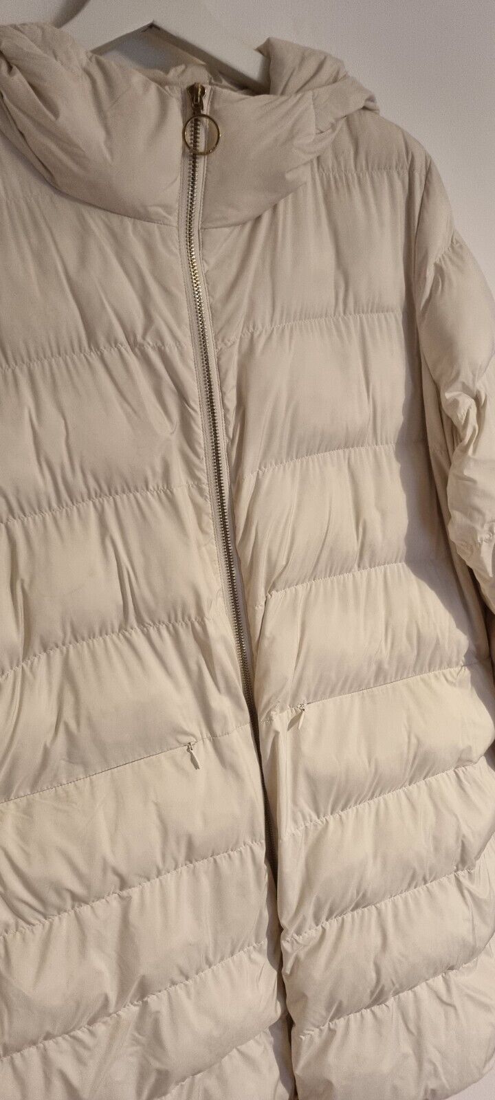 Superb Penny Black Women's Ivory Long Puffer Coat Size 18