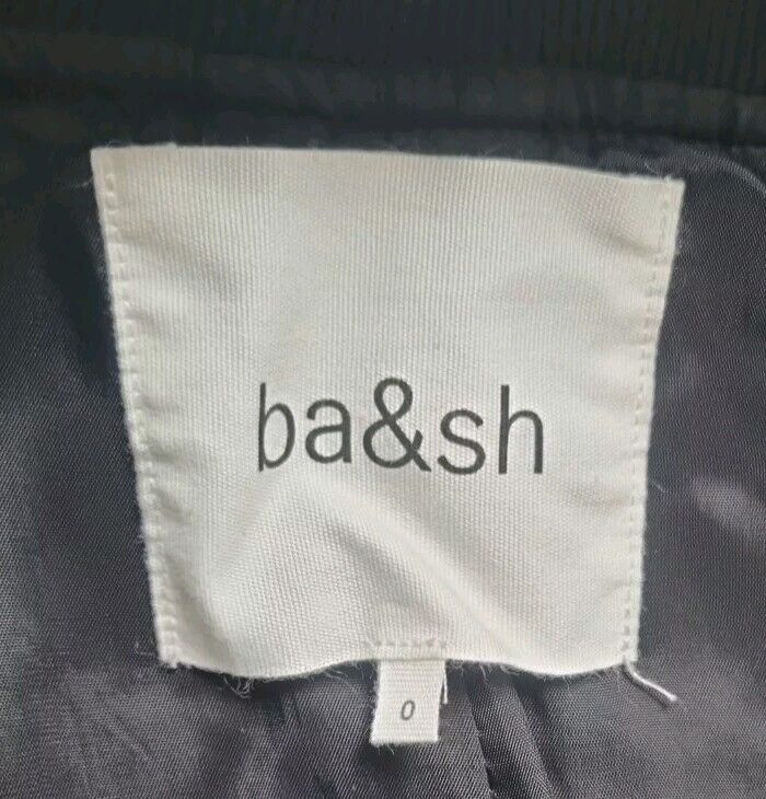 BNWT Ba&sh Women's Black Wool Bomber Jacket & Polyester Skort Set Size 0 /34