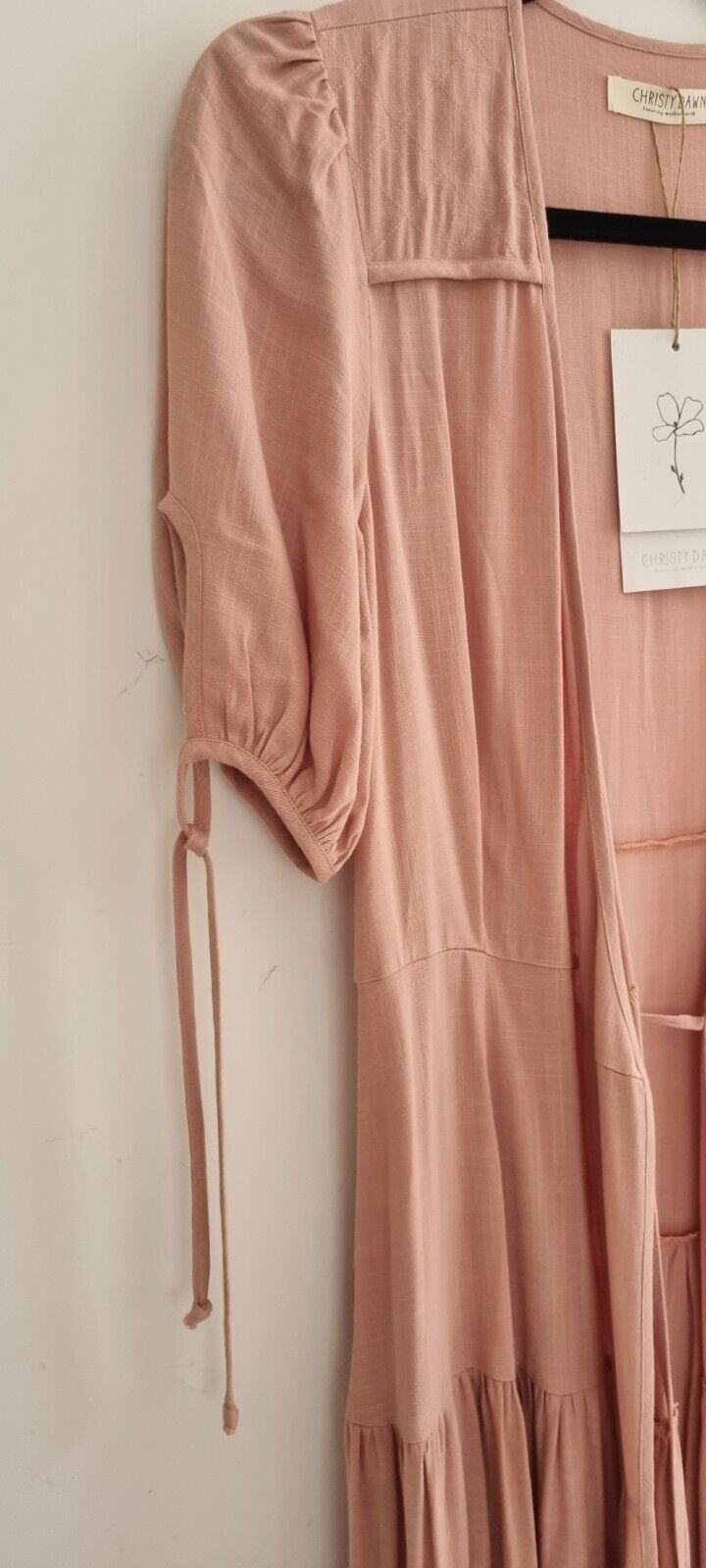 BNWT Christy Dawn Womens Salmon Wrap Over Dress Size XS