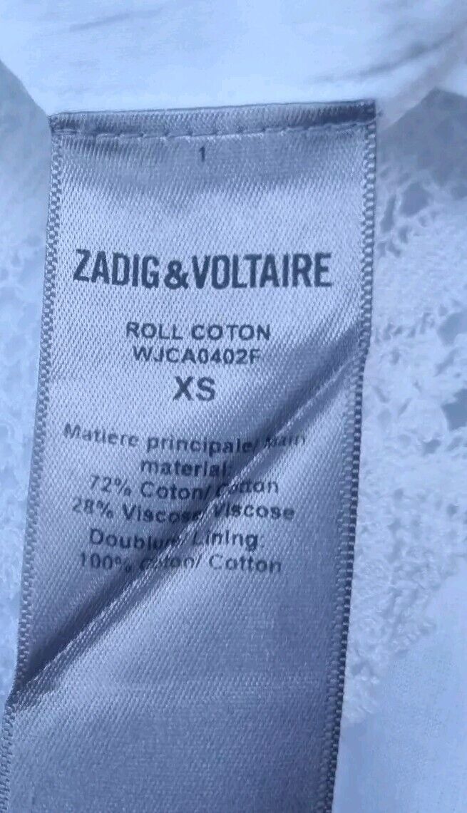 Zadig And Voltaire Women's White With Lace, Lined, Short Dress Size XS