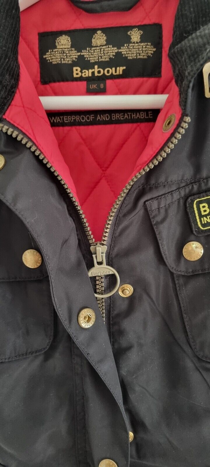 Barbour Womens Black Waterproof And Breathable Jacket With Belt Size 8