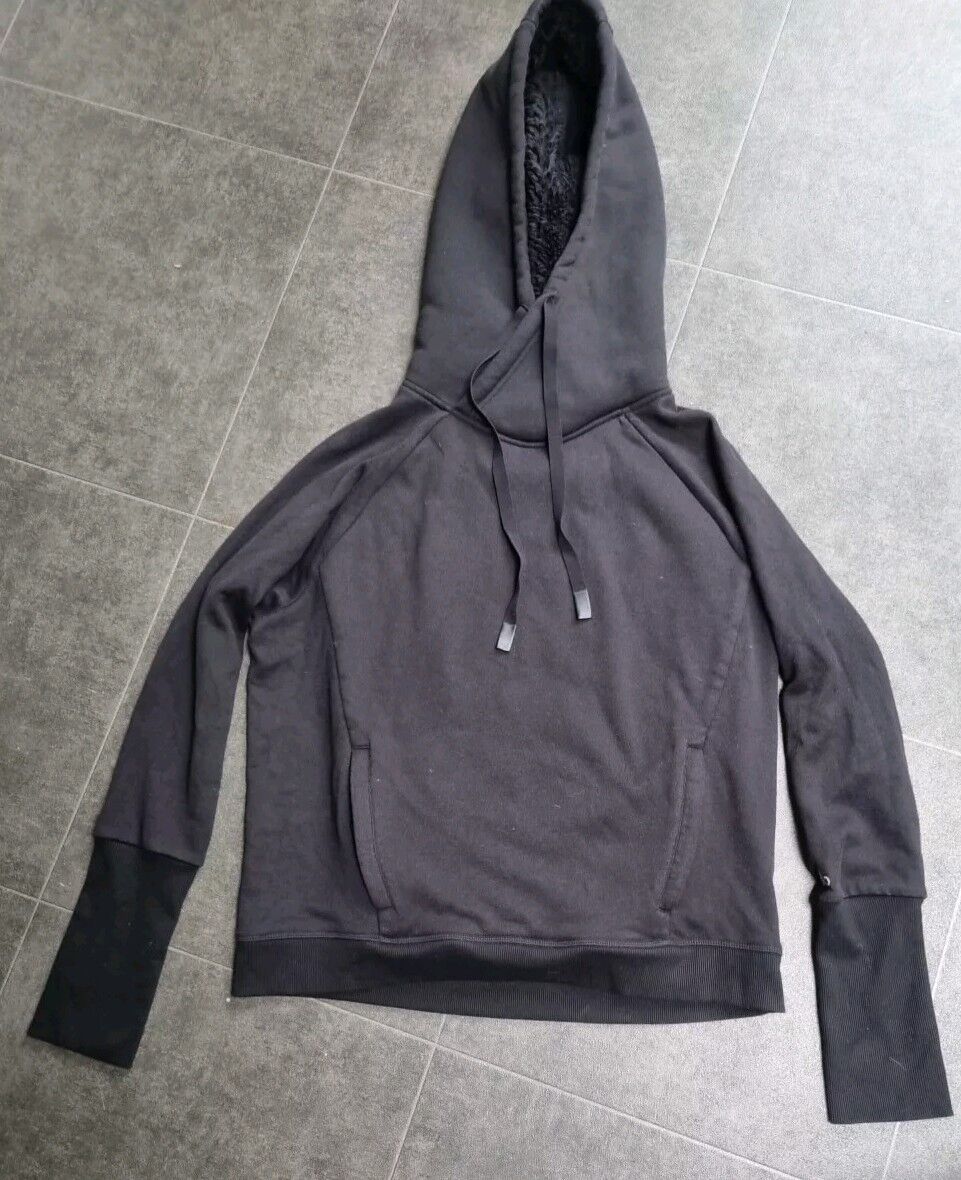 ALO Yoga Women's Activewear Black Hooded, Fleece Lined Hoodie Size Small