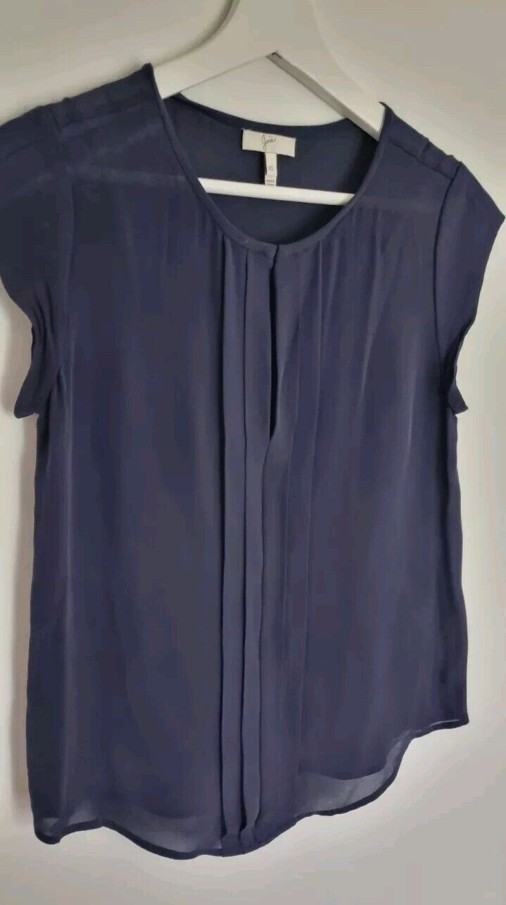 Joie Women's Navy 100% Silk Blouse Size XS