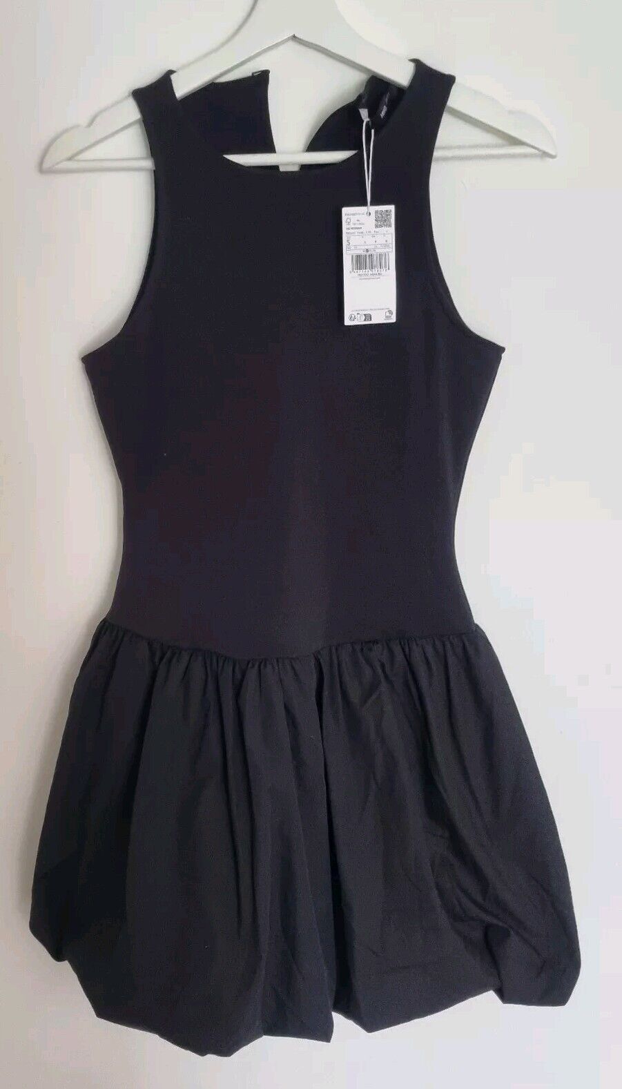 BNWT Mango Women's Black Ruffle Mini Dress Size 8