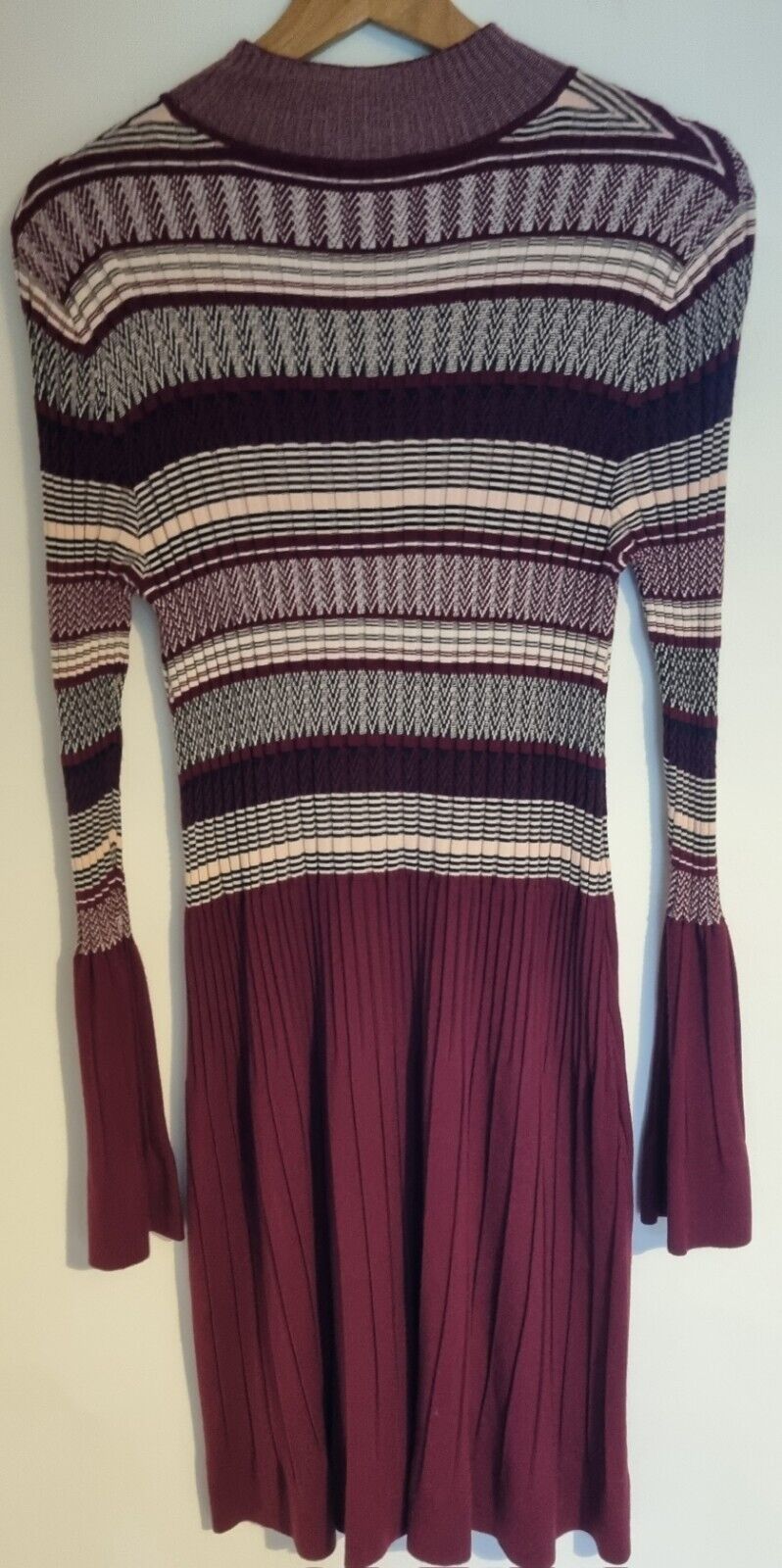 Max And Co Women's Burgandy Knitted Dress Size L