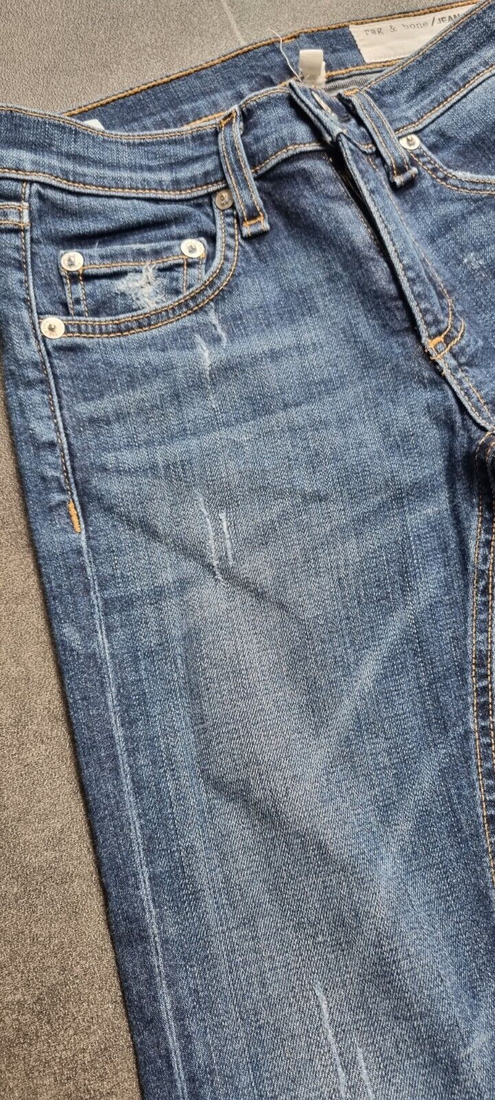 Rag&Bone Women's Blue Cropped, Distressed Jeans Size 23