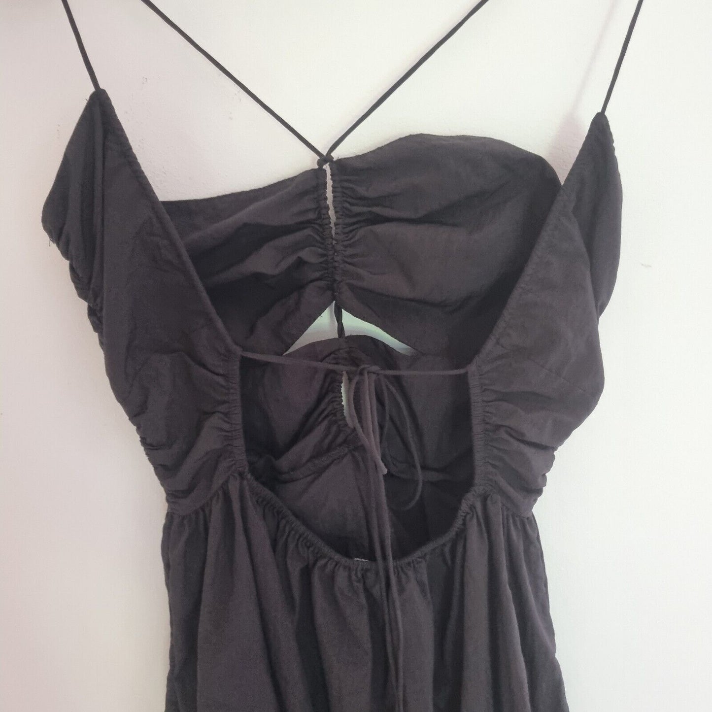 Rails Women's Nylon Black Open Back Dress With Ties Size XXS