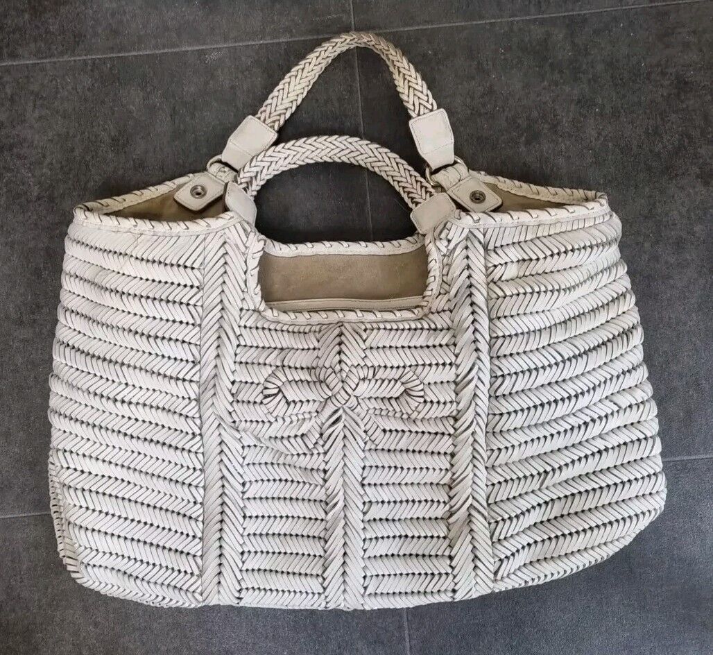 Anya Hindmarch Woven Leather Large Bag In Well Used Condition