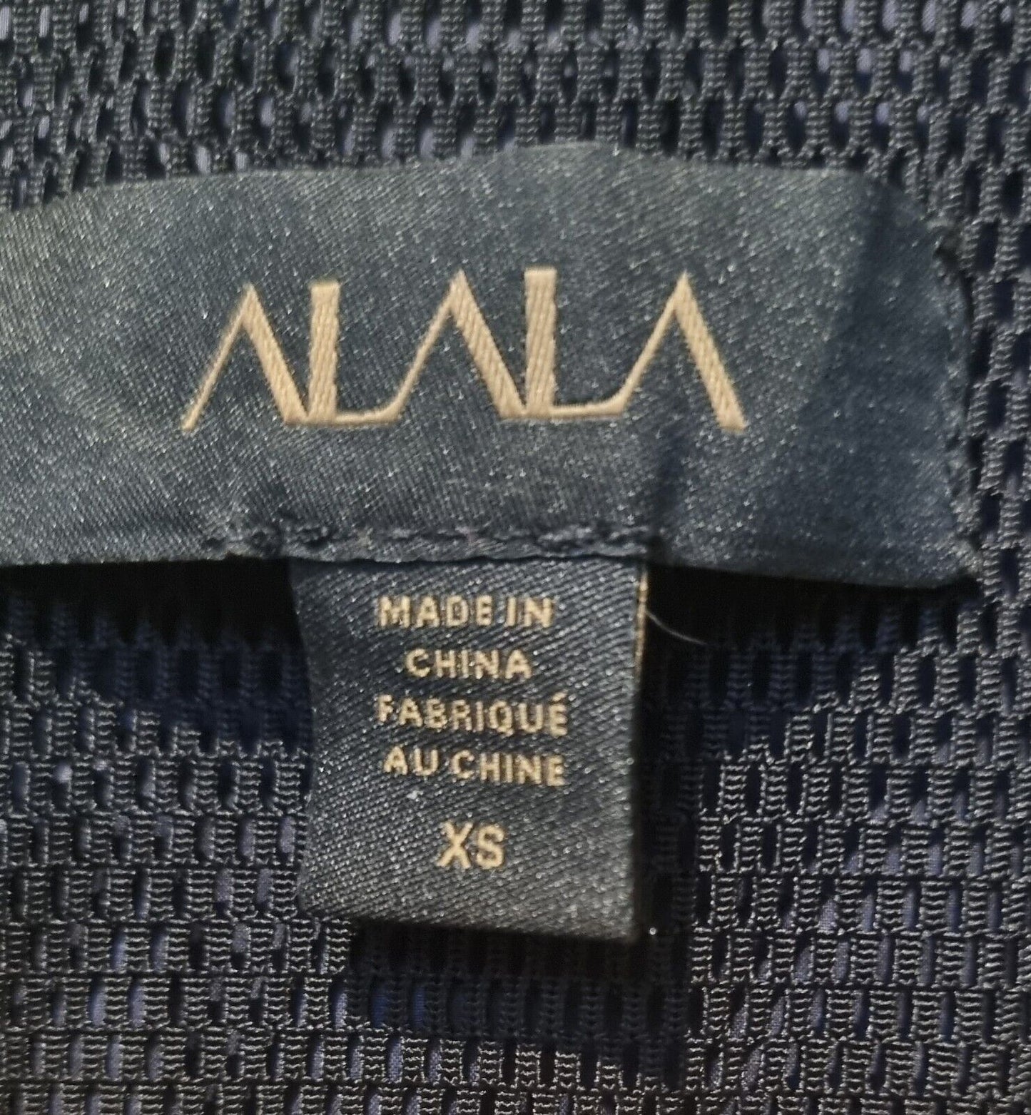 Alala Women's Windcheater Black And Navy Light Rain Hooded Jacket Size XS