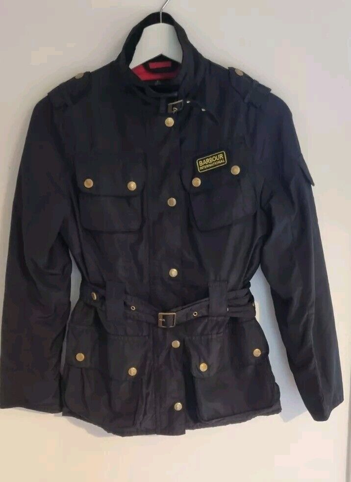 Barbour Womens Black Waterproof And Breathable Jacket With Belt Size 8
