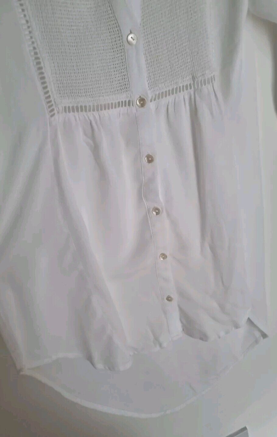 Paula Hermanny Vix Women's White Grandad Collar Beach Dress Shirt Size XS