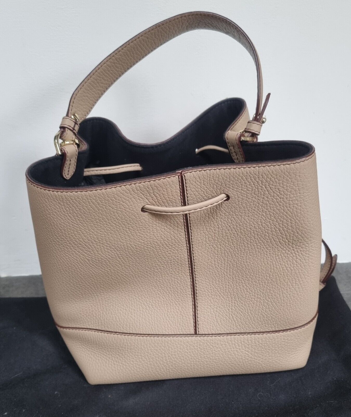 Strathberry Women's Oat Colour Leather Handbag With Gold Colour Trim