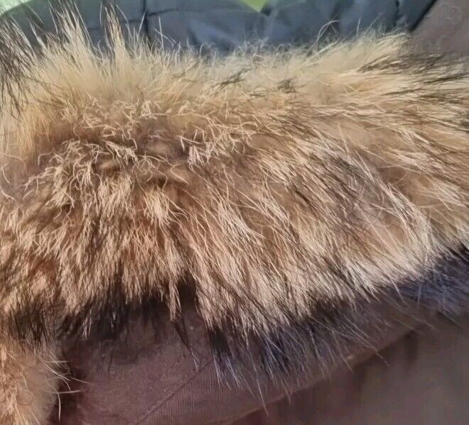 Sandro Women's Brown With Real Fur Lined Hood Coat Jacket Size 1