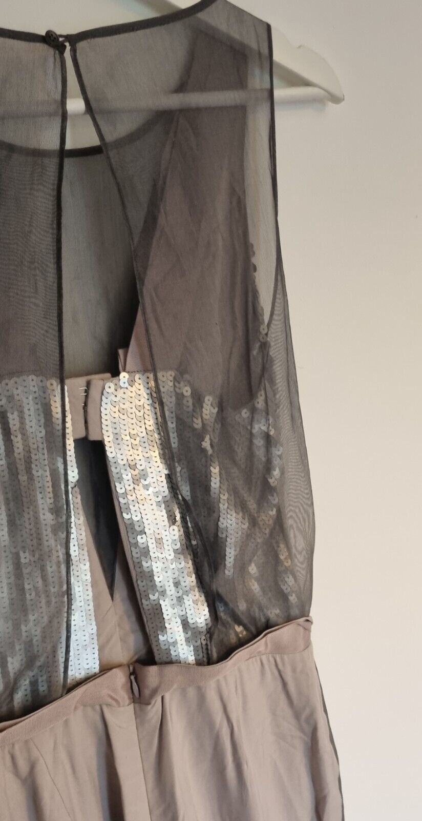 Reiss Women's 100% Silk Jumpsuit With Sequinned Detail Size 12